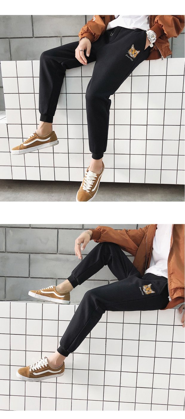Ins siêu lửa quần lỏng ulzzang overalls quần nam thủy triều bf gió bếppipe quần Harajuku làm việc chín quần quần âu