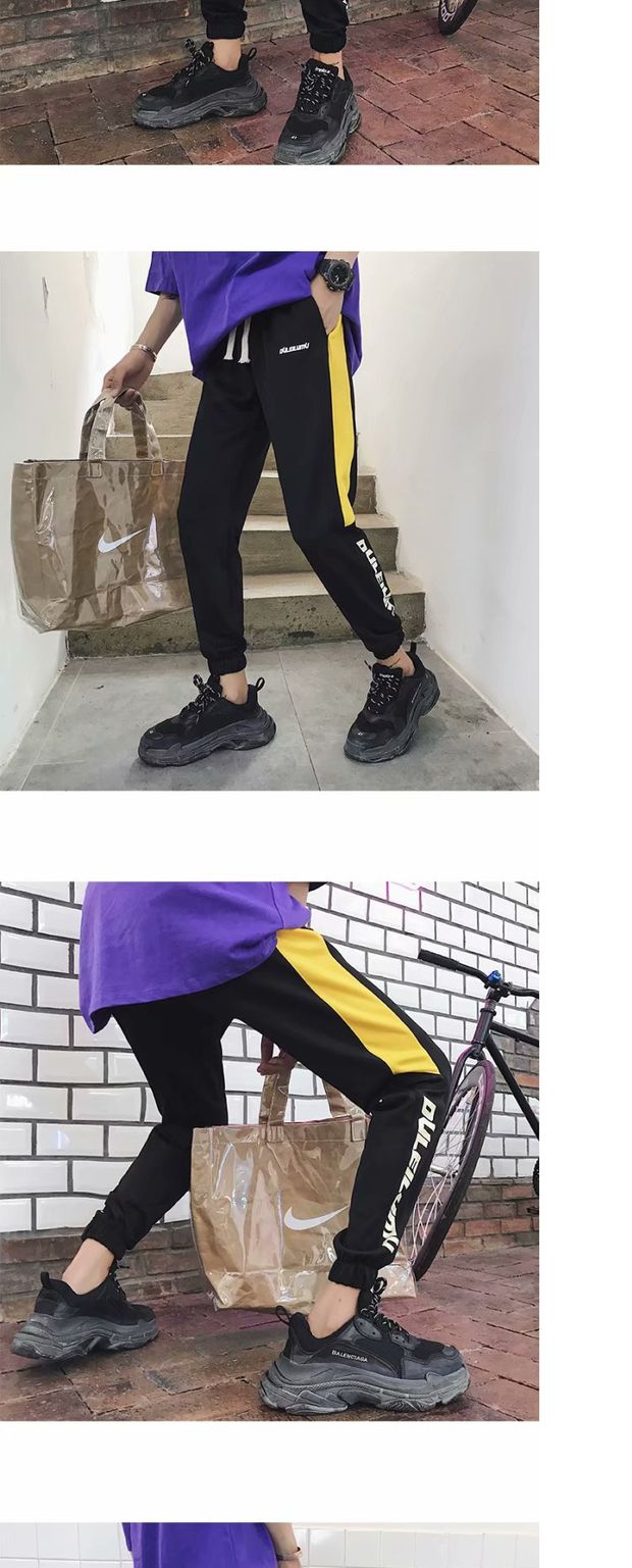 Quần âu quần nam quần mùa hè quần nam phiên bản Hàn Quốc của xu hướng Quần ống rộng hip hop quần đùi nam