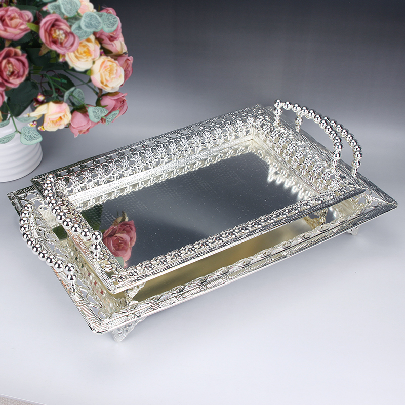 European-style fruit plate fashion fruit plate silver tray high-end fruit plate KTV bar hotel retro palace fruit plate