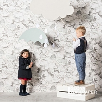 Spot SMALL tALK bn Dutch Imported Wallpaper Childrens Room Background Wallpaper Cloud Cloud Background Wall