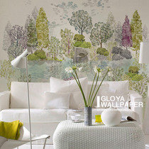 Columbia wallpaper Shuimu Tsinghua imported environmental protection wallpaper Modern simple living room bedroom large custom mural