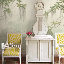 Spring full of environmental protection non-woven study TV background wall leaf branches bedroom living room custom wall painting