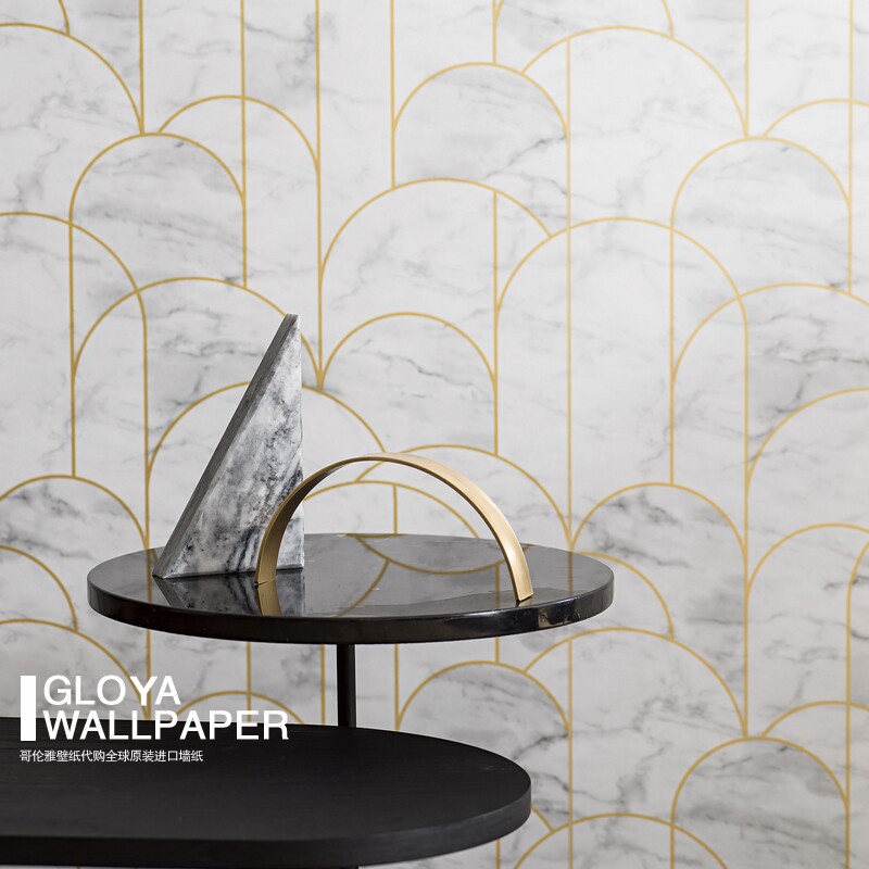 Spot Sweden Import Wall Paper Light Lavish Marble Texture Vaulted Living-room Bedroom Background Wall Paper Well Lived 8823