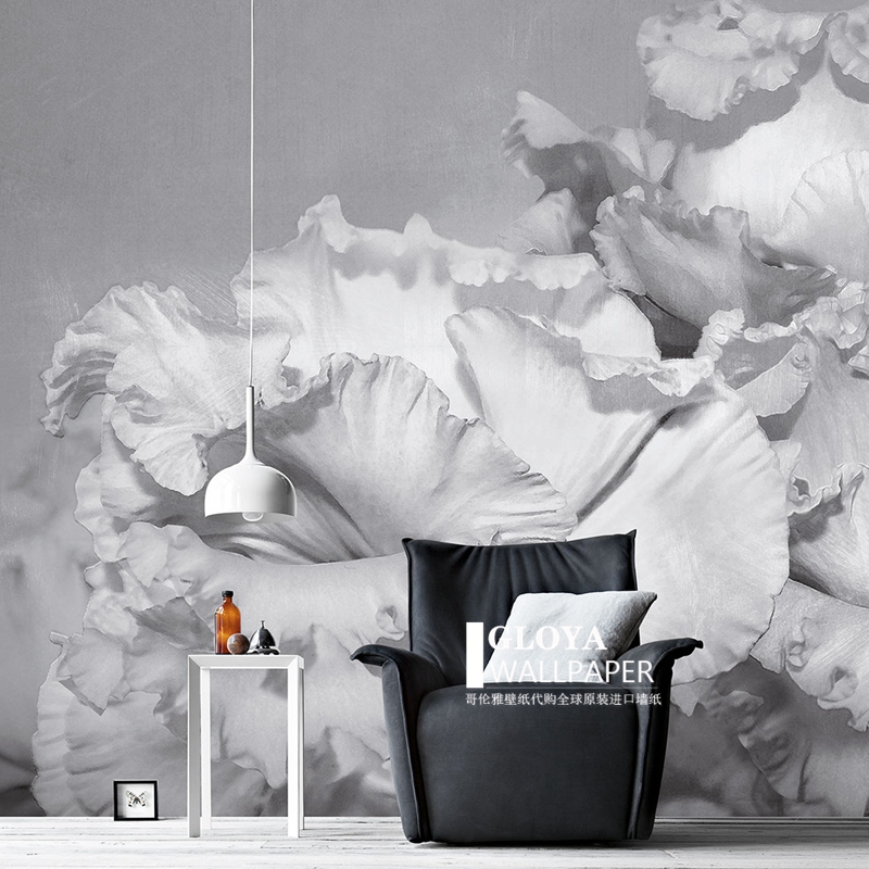 Italian white flower wall paper mural Inkiotro Bianco Corolle vinyl 2 04x3 meters