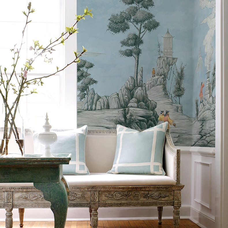 New Chinese Oriental Fantasy TV Background Wall Bedroom Large - wide Customized Mural Wall Painting