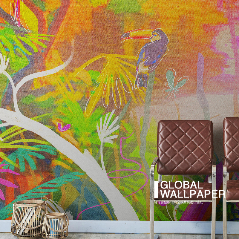 Italian original imported mural TROPICAL POP tropical jungle living room bedroom background wall wallpaper