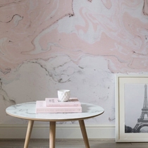 British original imported mural Pink and White Marbleised minimalist marble wall wallpaper