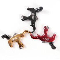 huwairen composite bow alloy grip spreader quadruple finger Hook Sprinkle Cow Leather Wristband Sprinkle