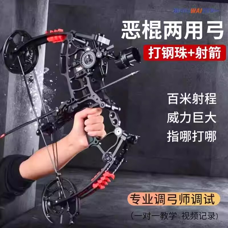 Villain Steel Ball Bow Outdoor High-Precision Dual-Purpose Bow Shooting Archery Professional 2025 New Compound Bow Powerful Bow