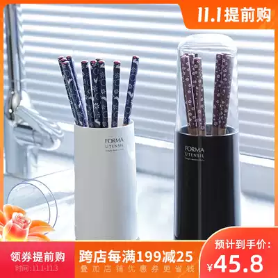 Chopsticks basket Japan ASVEL drain chopsticks cage household kitchen plastic dust with lid chopsticks cage chopsticks