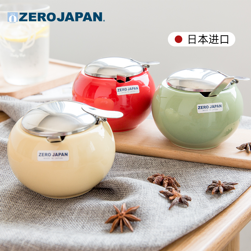 Seasoning jar imported from Japan zerojapan kitchen small ceramic storage jar salt jar seasoning box sugar jar seasoning jar