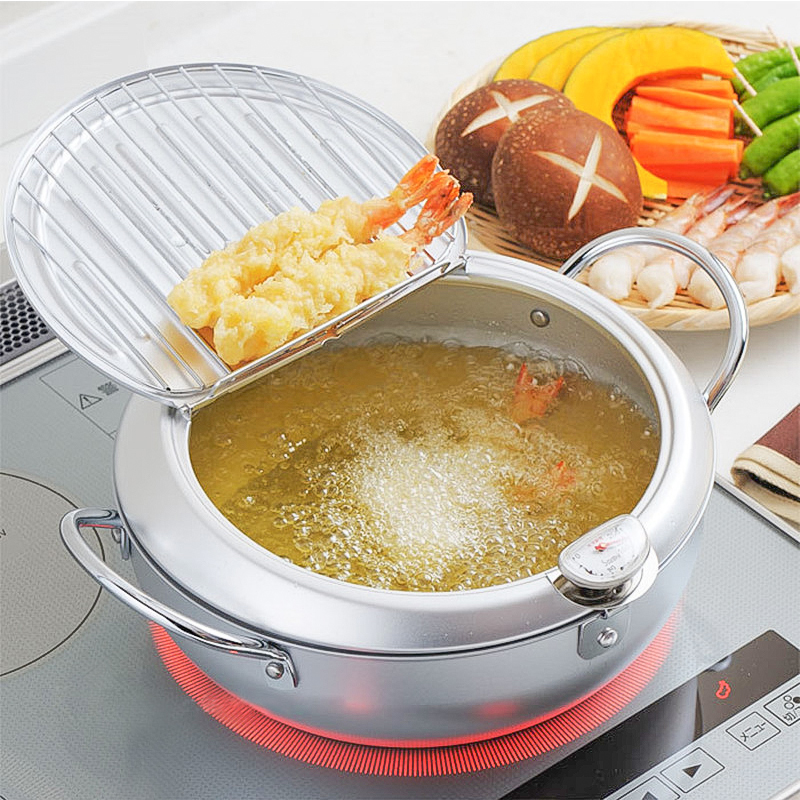 Japan Imports Yoshikawa Sky Woman Ro Fry Pan Household Multifunction Provincial Oil Gas Oil Pan Fried Chicken Leg Fryer Frying Pan Fry Pan Fry Pan Fry Pan Fried Chicken Leg Fryer