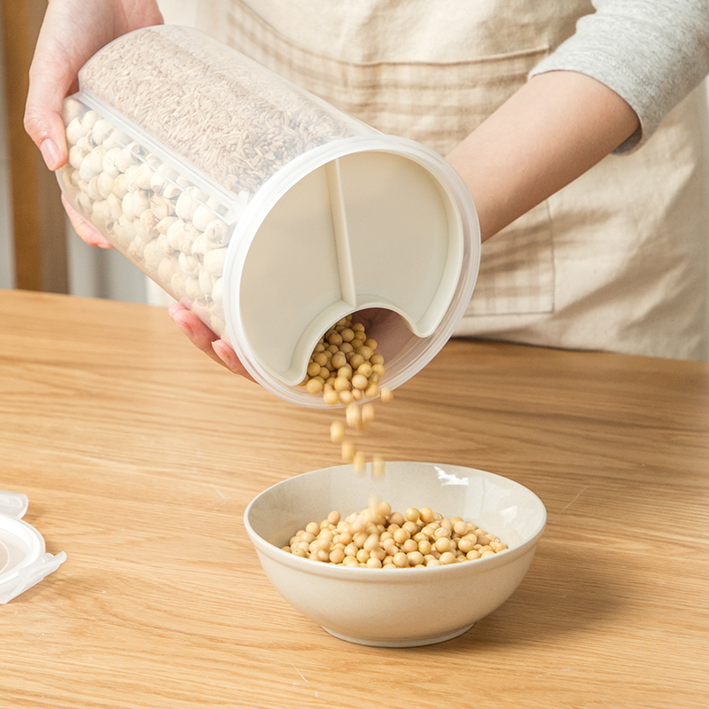 Seal Tank Grain Intake Cartridge Cover Moisture storage tank with split compartment Contained Jar Home Five Cereals Grocery Preservation Box