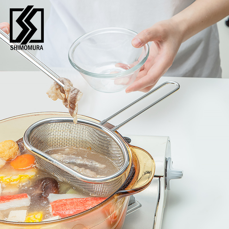 Colander imported from Japan under the village kitchen household stainless steel noodles spoon filter fried food filter spoon colander