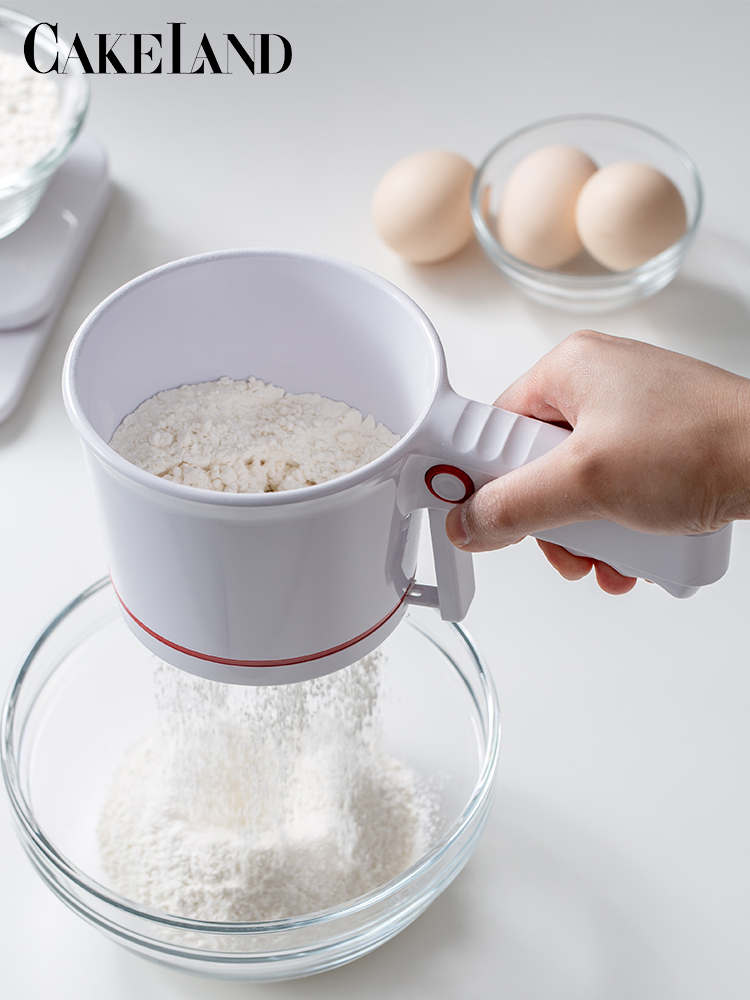 Flour sieve Japan imported cakeland household plastic baking hand-held powder sieve sieve basket sieve Ultrafine sieve