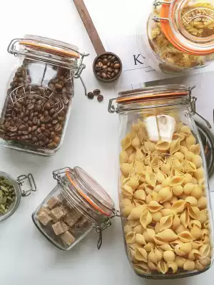 Sealed tank British kilner kitchen transparent glass tank Sealed bottle food storage tank Whole grain storage tank