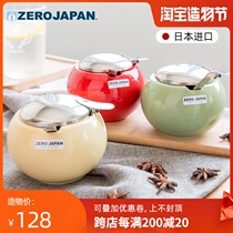 Seasoning tank Japan imported zerojapan kitchen small ceramic storage tank Salt tank seasoning box Sugar tank seasoning tank