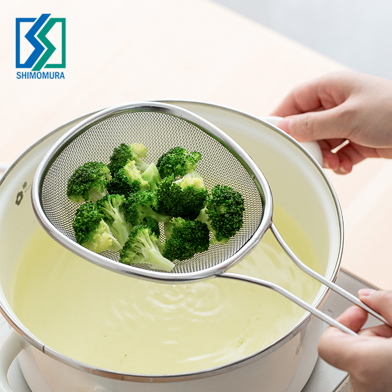 Drain spoon Japan Imports Lower village Home Kitchen 304 Stainless Steel Wicker Hedge flour Spoon Fine Mesh Scoop spoons cooking noodles drain net