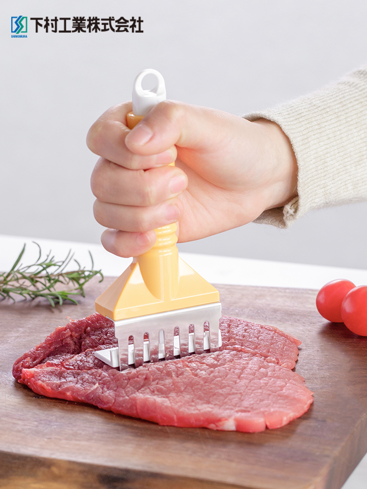 Pine meat hammer Japan imported Shimomura stainless steel meat hammer household steak hammer Steak rib breaker Large row pine meat needle