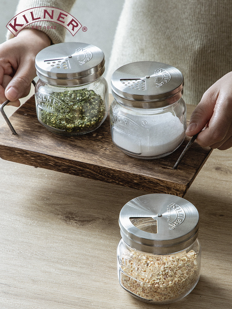 Seasoning bottle British kilner kitchen glass barbecue seasoning bottle Light luxury small salt jar with hole pepper seasoning jar