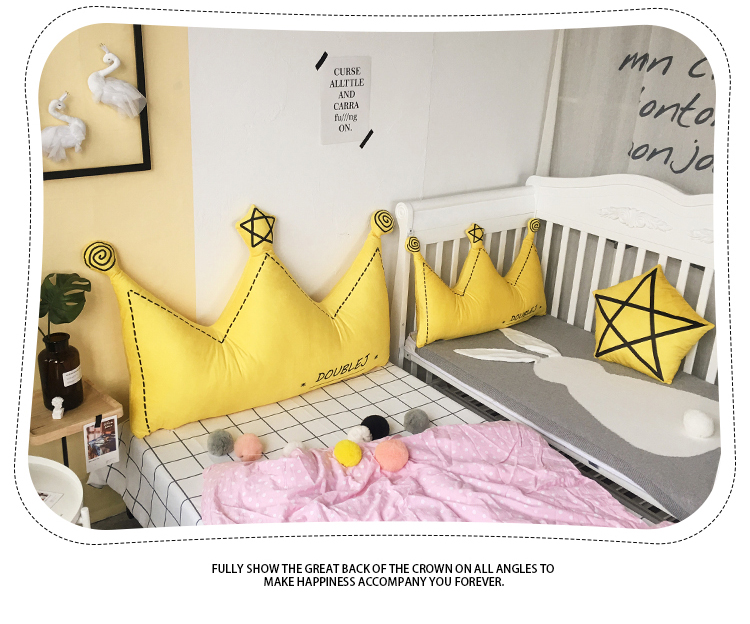Ins sáng siêu mềm nhung pha lê vương miện lớn đệm giường tựa lưng sofa đệm với lõi có thể tháo rời gửi gối - Trở lại đệm / Bolsters Chăn văn phòng Ikea
