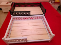 Pet bed and dog bed small medium-sized pet bed solid wood bed can be removed and bite resistant moisture iron bed four seasons