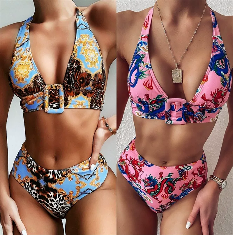 Сексуальный купальник, 2020 год, Aliexpress, высокая талия, европейский стиль