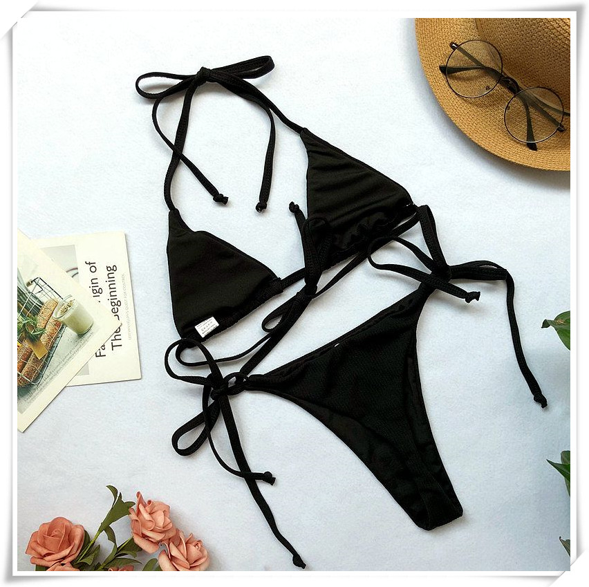 Bộ bikini màu mới 2018 Châu Âu và Hoa Kỳ bùng nổ mẫu quần bơi đặc biệt vải bơi nữ chia áo tắm bikini áo tắm cao cấp