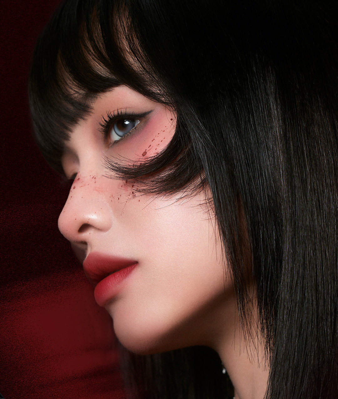 【中國直郵】 小奧汀 伊藤潤二狂熱聯名 富江立體浮影腮紅盤 狂花腮紅盤 01心動失溫 10g