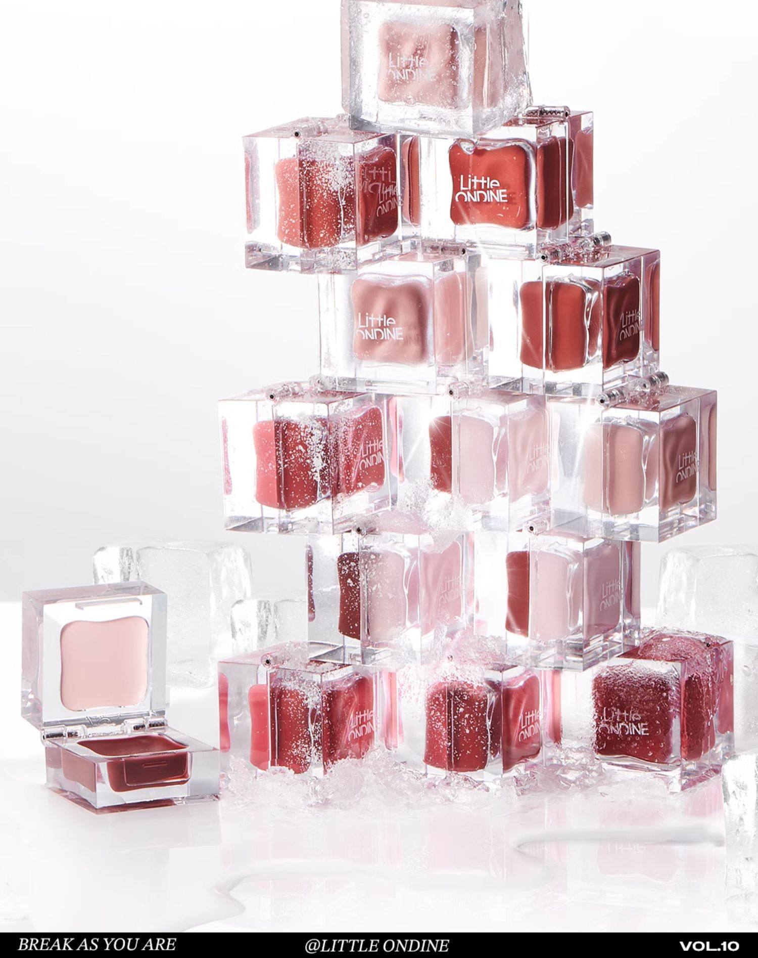 小奧汀 小冰塊多用膏 1盤=眼影+口紅+腮紅 01紅梨綿冰 3.8g【玫瑰茶凍+膨脹粉白 扭轉班味飽滿氣血感】