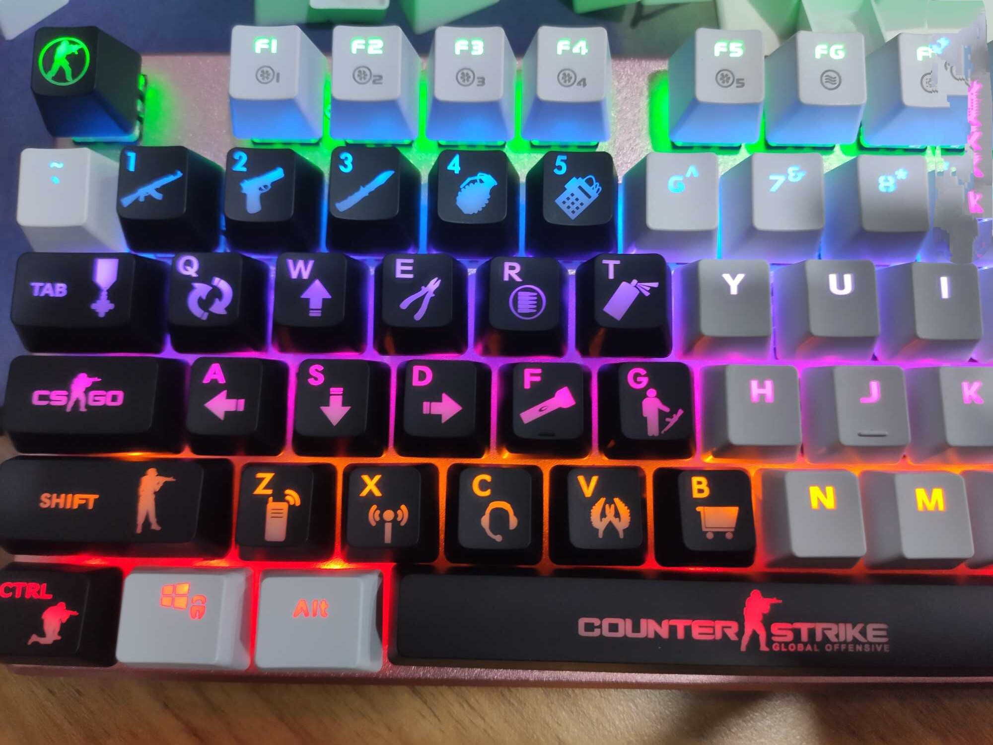 ABS mechanical keyboard keycaps personality keycaps Light-through keycaps eat chicken keycaps a set