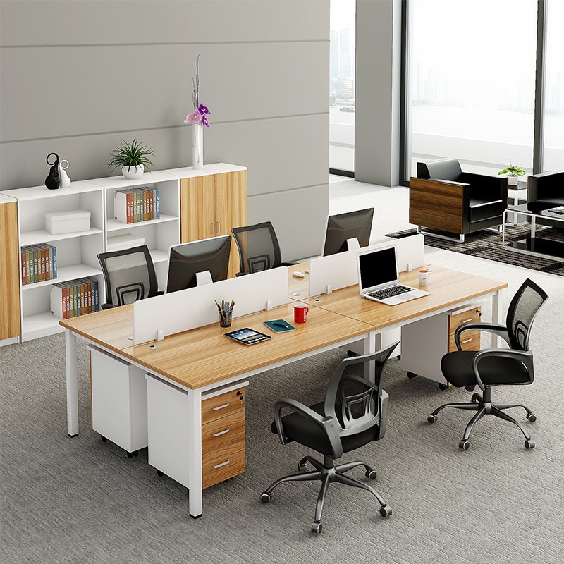 Office desk - seat staff computer staff four - four double - position Changsha workplace desk and chair combination
