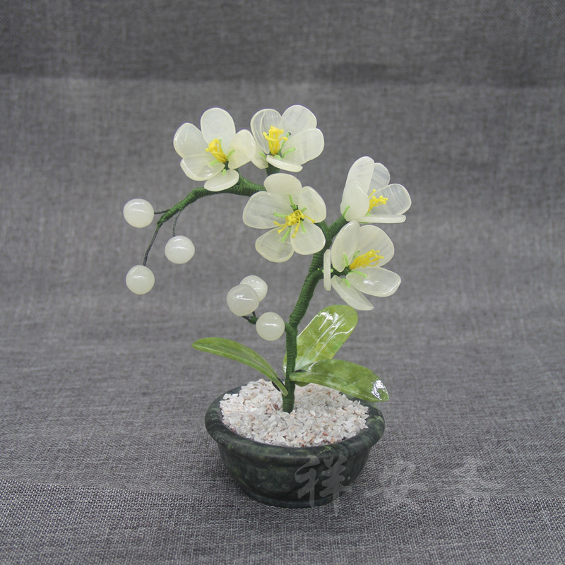 Natural Jade Orchid Creative Jade Sculpture Craftsmanship Gift Pendulum Decoration Chinese Style Style Furniture High-end Swing-room Xuanguan Book-house basin