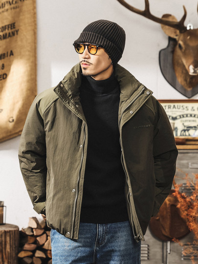 American retro new national standard 90% pure white duck down workwear down jacket for men in winter thickened outdoor warm jacket for men