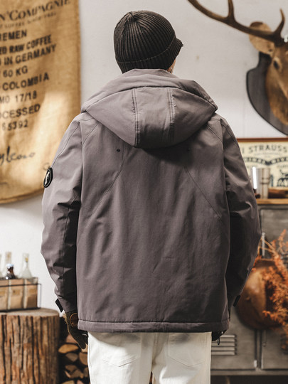 American retro 90 duck down workwear down jacket men's winter trendy brand new outdoor hooded thickened warm jacket for men