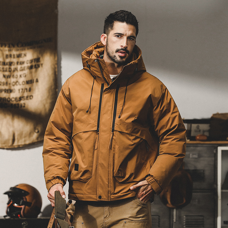 Graphene Cold-Resistant 90% Gray Duck down Jacket for Men, Winter American-Style Workwear, Outdoor Commuting Melard Coat for Men