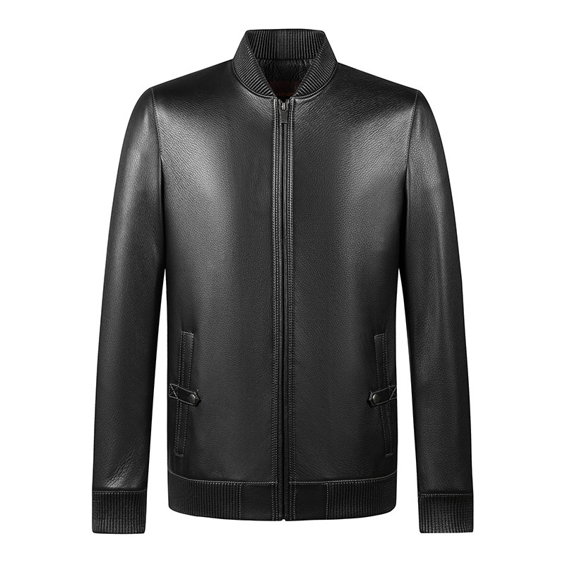 Hurney New Zealand imported deer fur coat men light luxury baseball cabinet leather jacket high-end leather men's coat