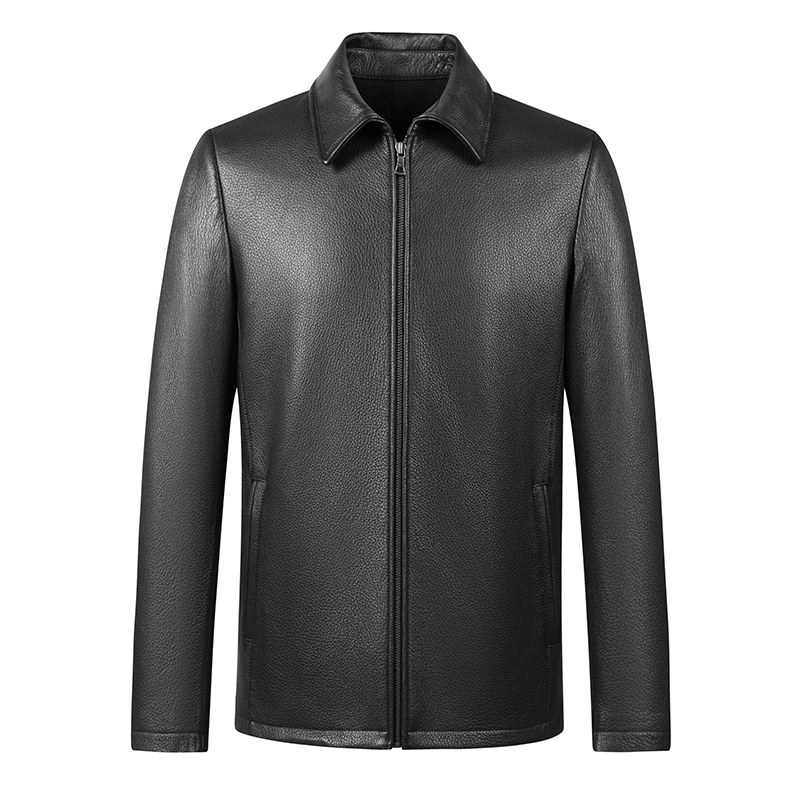 Shepherd Light Lavish Genuine Leather Leather Clothing Male Natural Minitattoo Middle Aged Locomotive Leather Jacket Casual Men's Clothing Short jacket