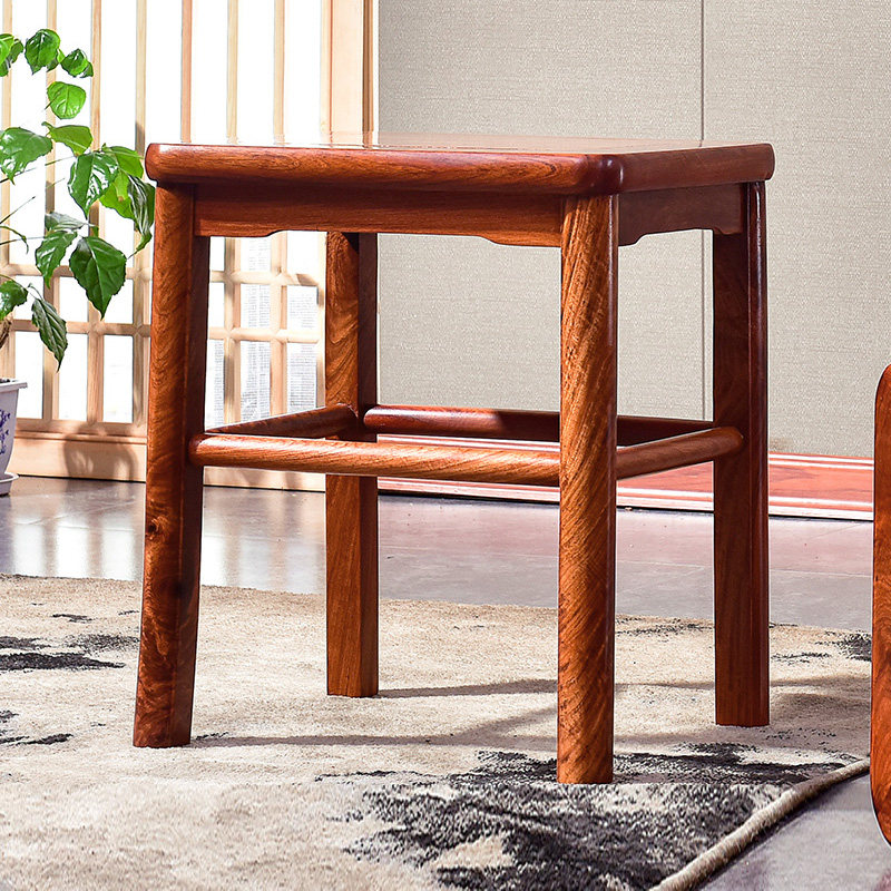 Red wood mini small wooden stool solid wood small square stool short stool tea table side stool small bench for home changing shoes stool doorway stool