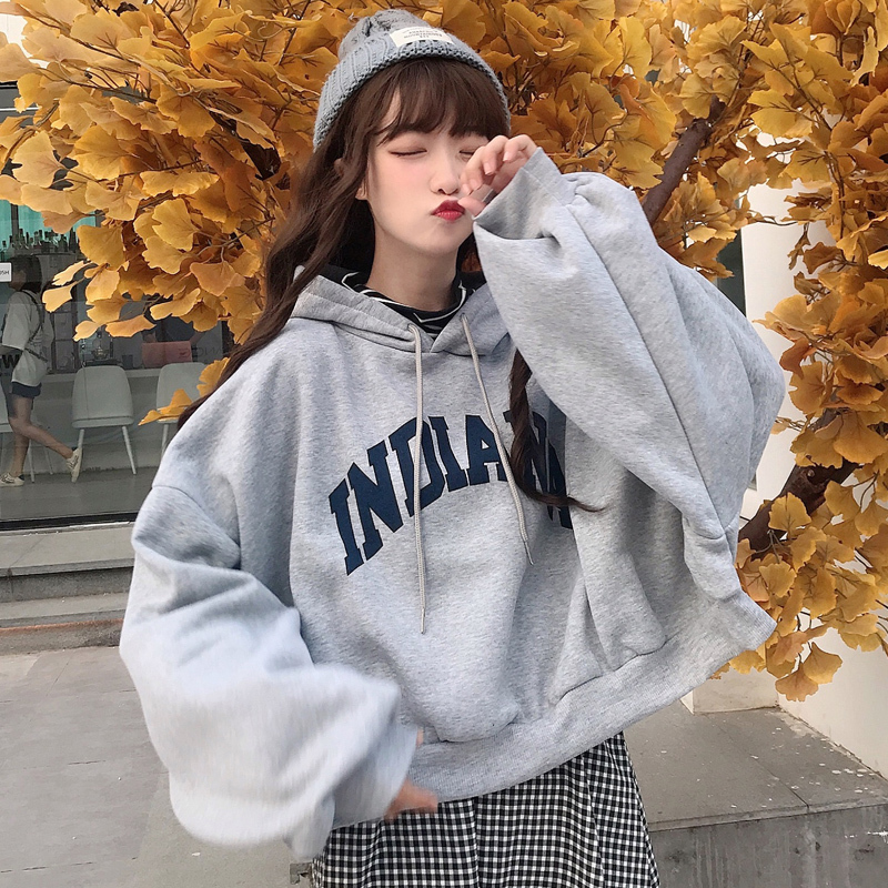 vetiver卫衣2021新款女连帽套头慵懒风薄...