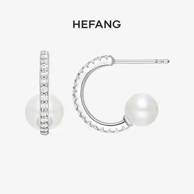 HEFANG He Fang jewelry classical ballet ear needle 925 sterling silver female ins style simple imitation pearl earrings ear bone nail