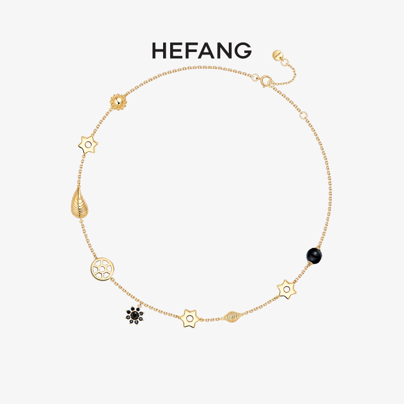 HEFANG Yi Jewelry Seafood Pasta Necklace 925 sterling silver Feminine temperament niche design sense pendant Clavicle chain