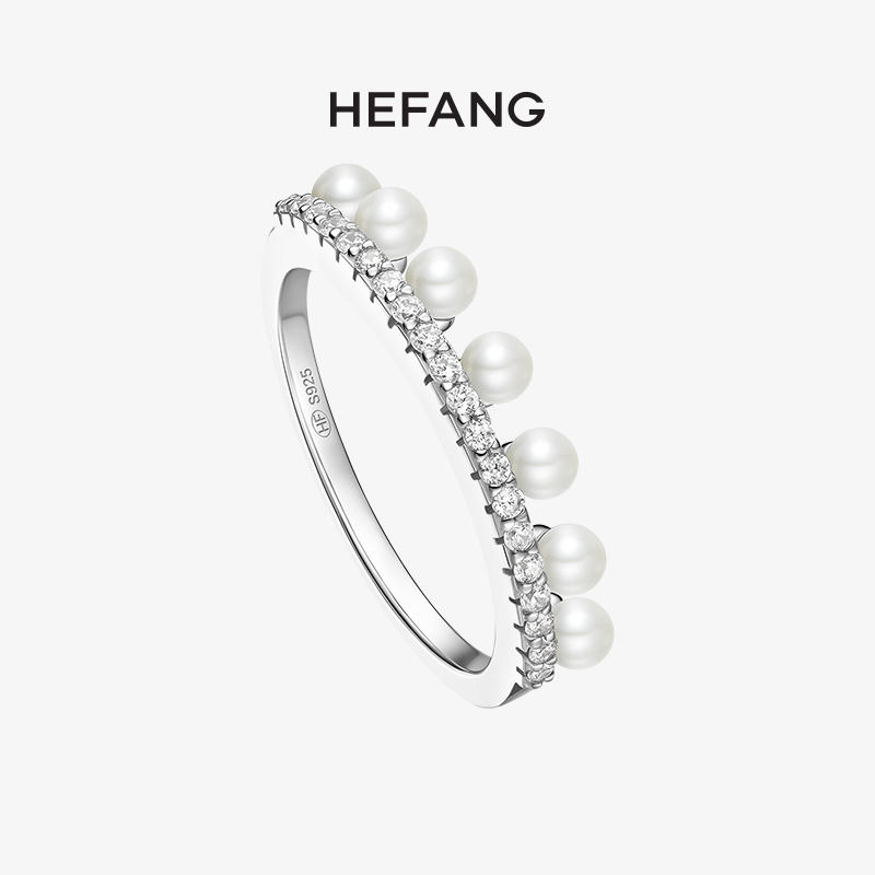 HEFANG Where Jewelry Pearl Skirt Hem Rings 925 Pure Silver Female Temperament Fashion Pearl Ring Hand Accessories