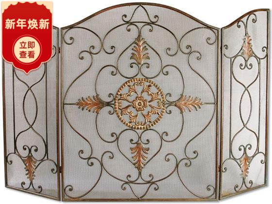 Popular Fujian Mobile Frame Barrier Partition European Windshield Iron Line Exquisite Flower Pieces 30% Fold Fireplace Frame