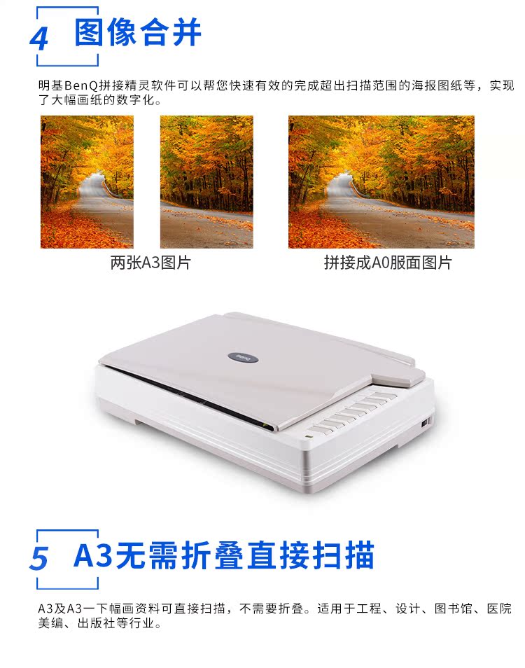 BenQ BenQ M800PLUS Máy in ảnh phẳng màu HD HD Máy quét vải vật lý CCD - Máy quét máy scan 3d cầm tay