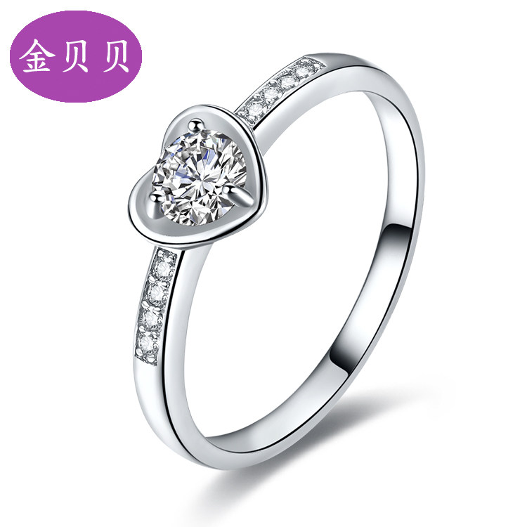 White 18K gold drill ring inlaid with diamond wedding custom 1 carat diamond ring diamond female ring