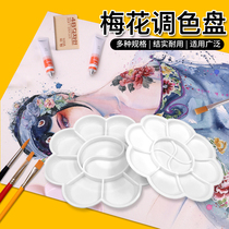 High-quality transparent plastic plum blossom palette Gouache pigment palette Painting watercolor acrylic pigment palette