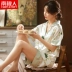 Áo thun lụa nữ Nam Cực Net Red Thin 2021 Mùa hè ngắn tay Quần short Hai mảnh Set Ice Silk Dịch vụ tại nhà Mk Bộ Pajama