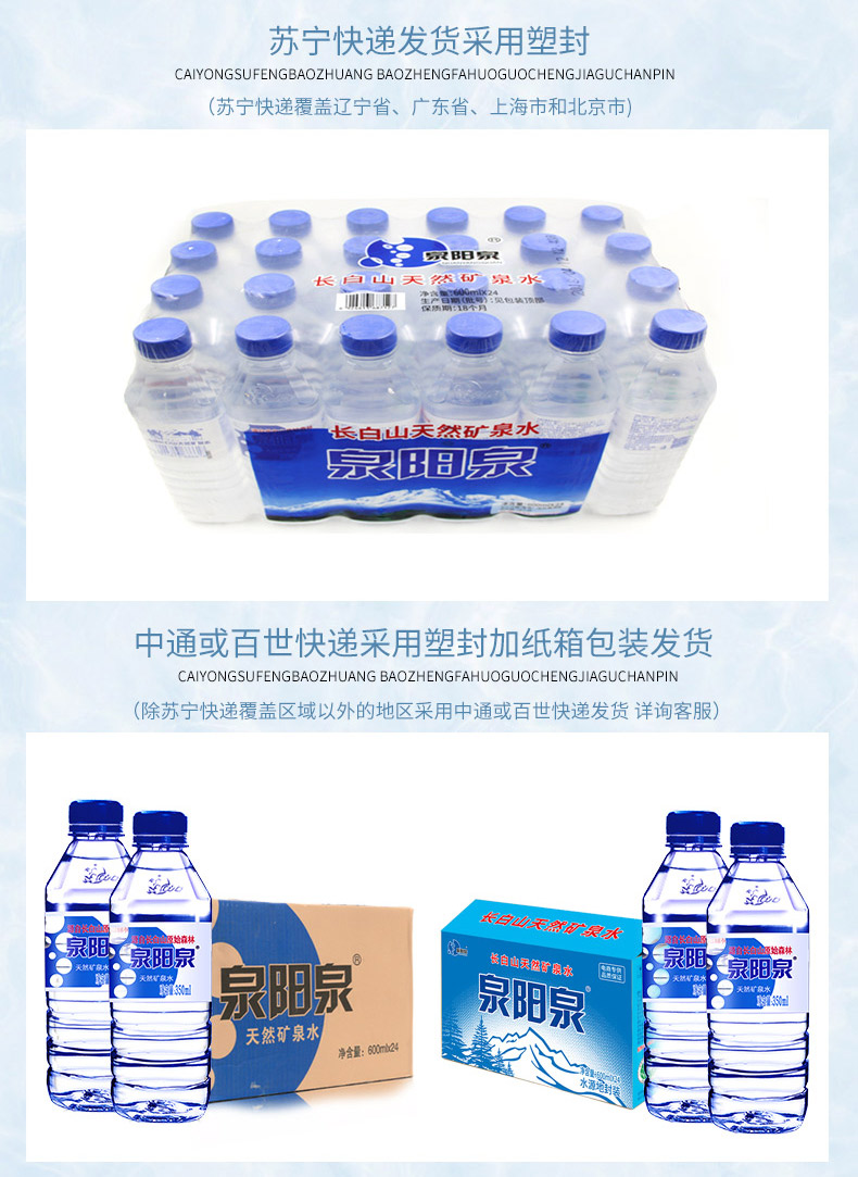 泉阳泉 长白山天然弱碱性矿泉水 350ml*24瓶 图3