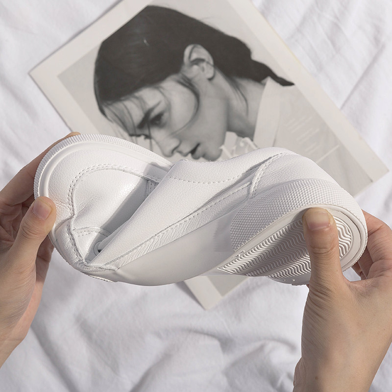 Hong Kong style spring and autumn all-match basic white shoes female student Han Faner chic all-match casual shoes ins skate shoes